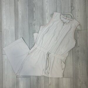 Calvin Klein Size XXL Performance Fabric Jumpsuit Sleeveless Pockets Pants Taupe
